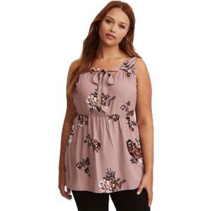 Torrid, women’s size 4X, floral. Tie neck. peplum. Tanktop.
